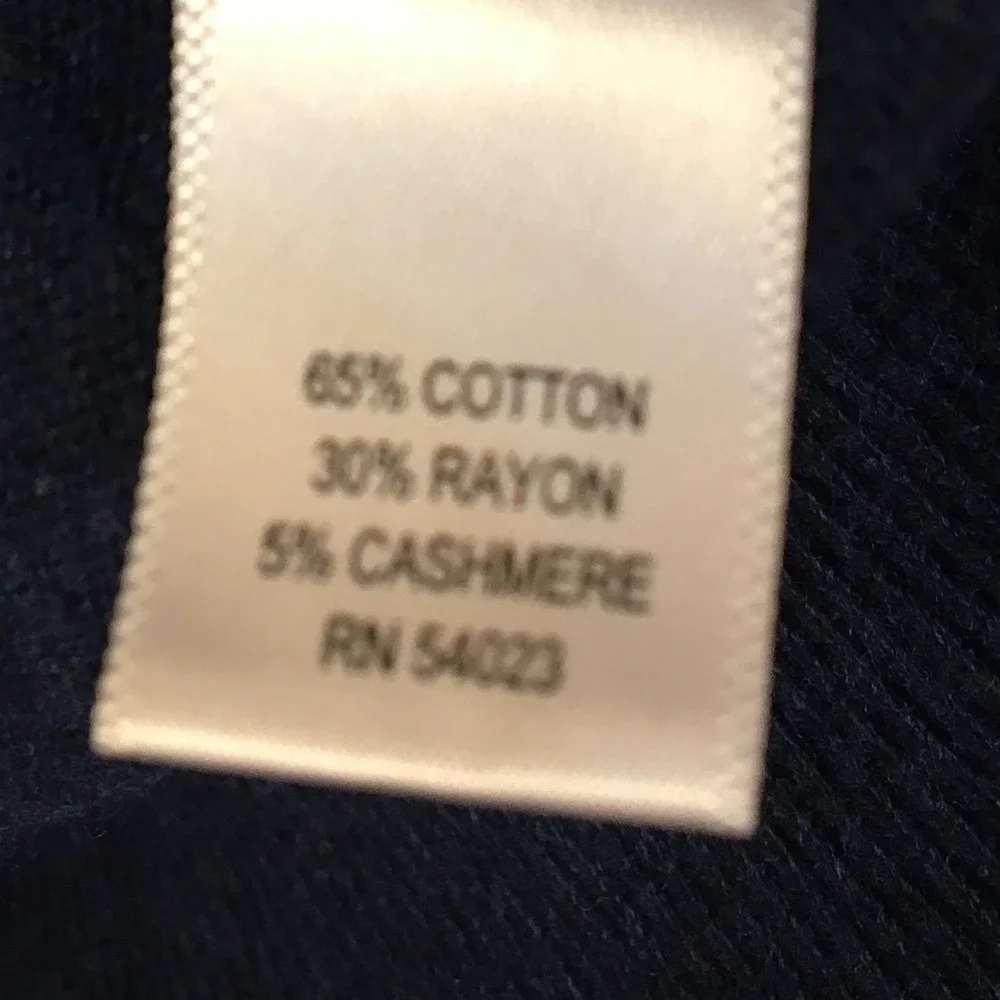Banana Republic Cashmere Cotton Blend‎ Men's Navy Argyle V-Neck Sweater Size L